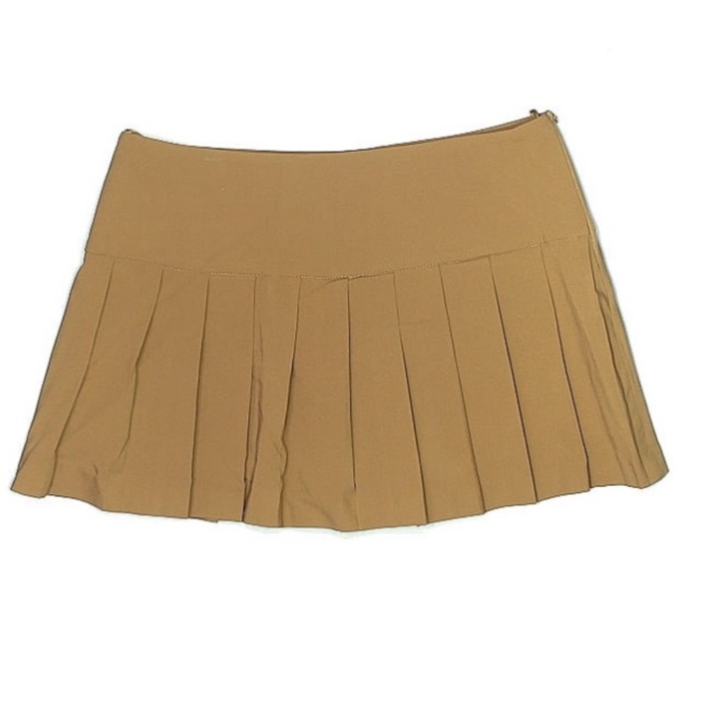 Zara Pleated khaki mini skort.
